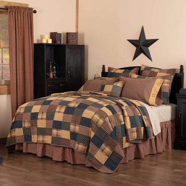 Patriotic Patch California King Quilt 130Wx115L VHC Brands - The Fox Decor